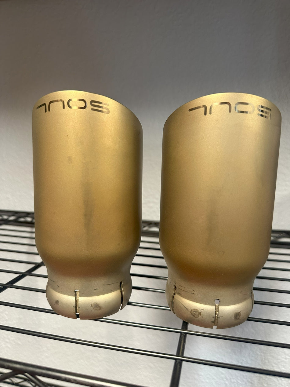 SOUL Performance 4" Slash Cut Single Wall Exhaust Tips 718 Cayman (USED PAIR)