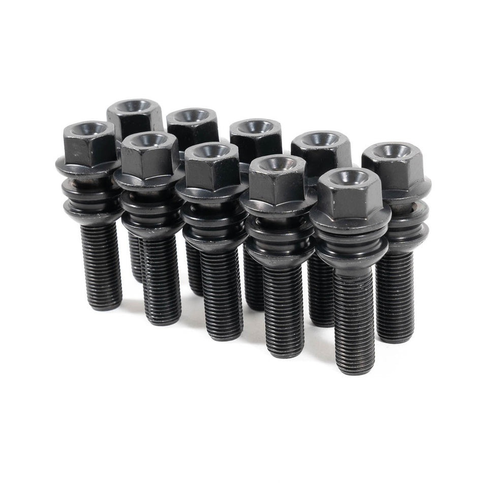 Rennline OE+ Lug Bolts R14 Seat / Sold in sets of 10 (Part# REN-LS22-77MM-BLK)